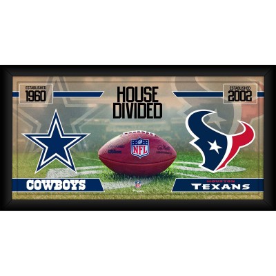 Dallas Cowboys vs. Houston Texans Fanatics Authentic Framed 10 x 20 House Divided Football Collage