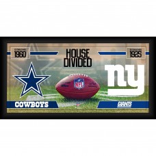 Dallas Cowboys vs. New York Giants Fanatics Authentic Framed 10 x 20 House Divided Football Collage