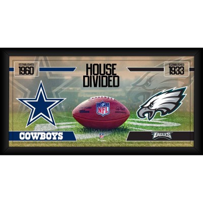 Dallas Cowboys vs. Philadelphia Eagles Fanatics Authentic Framed 10 x 20 House Divided Football Collage