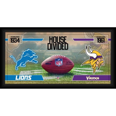 Detroit Lions vs. Minnesota Vikings Fanatics Authentic Framed 10 x 20 House Divided Football Collage