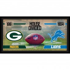 Green Bay Packers vs. Detroit Lions Fanatics Authentic Framed 10 x 20 House Divided Football Collage