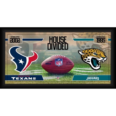 Houston Texans vs. Jacksonville Jaguars Fanatics Authentic Framed 10 x 20 House Divided Football Collage