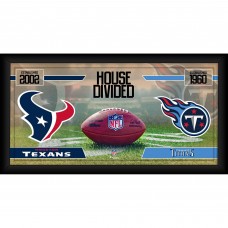 Houston Texans vs. Tennessee Titans Fanatics Authentic Framed 10 x 20 House Divided Football Collage