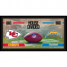 Kansas City Chiefs vs. Los Angeles Chargers Authentic Framed 10 x 20 House Divided Football Collage