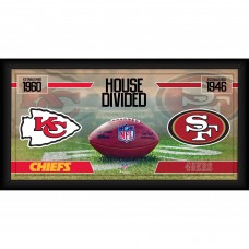Kansas City Chiefs vs. San Francisco 49ers Authentic Framed 10 x 20 House Divided Football Collage