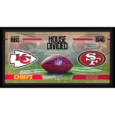 Kansas City Chiefs vs. San Francisco 49ers Authentic Framed 10 x 20 House Divided Football Collage