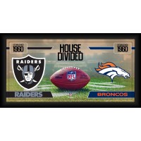 Las Vegas Raiders vs. Denver Broncos Fanatics Authentic Framed 10 x 20 House Divided Football Collage