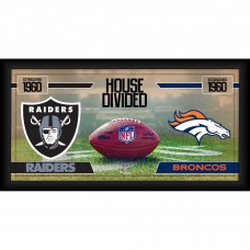Las Vegas Raiders vs. Denver Broncos Fanatics Authentic Framed 10 x 20 House Divided Football Collage Las Vegas Raiders vs. Denver Broncos Fanatics Authentic Framed 10 x 20 House Divided Football Collage