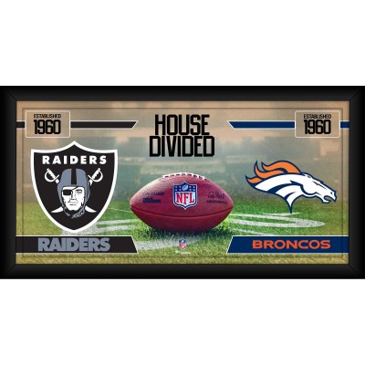 Las Vegas Raiders vs. Denver Broncos Fanatics Authentic Framed 10 x 20 House Divided Football Collage