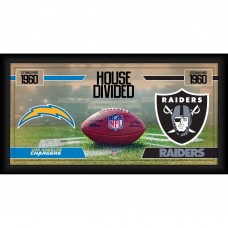 Los Angeles Chargers vs. Las Vegas Raiders Fanatics Authentic Framed 10 x 20 House Divided Football Collage