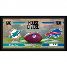 Miami Dolphins vs. Buffalo Bills Fanatics Authentic Framed 10 x 20 House Divided Football Collage