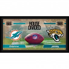Miami Dolphins vs. Jacksonville Jaguars Fanatics Authentic Framed 10 x 20 House Divided Football Collage