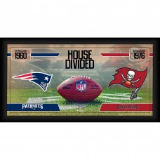 New England Patriots vs. Tampa Bay Buccaneers Fanatics Authentic Framed 10 x 20 House Divided Football Collage