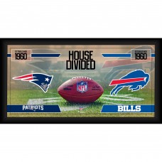 New England Patriots vs. Buffalo Bills Fanatics Authentic Framed 10 x 20 House Divided Football Collage