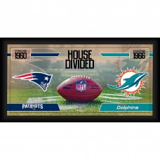 New England Patriots vs. Miami Dolphins Fanatics Authentic Framed 10 x 20 House Divided Football Collage