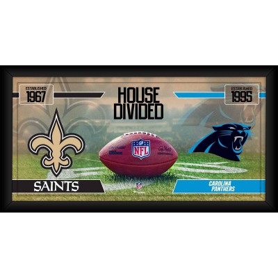 New Orleans Saints vs. Carolina Panthers Fanatics Authentic Framed 10 x 20 House Divided Football Collage