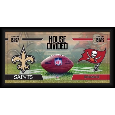 New Orleans Saints vs. Tampa Bay Buccaneers Fanatics Authentic Framed 10 x 20 House Divided Football Collage