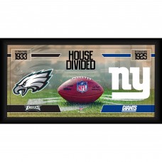 Philadelphia Eagles vs. New York Giants Fanatics Authentic Framed 10 x 20 House Divided Football Collage