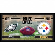 Philadelphia Eagles vs. Pittsburgh Steelers Fanatics Authentic Framed 10 x 20 House Divided Football Collage
