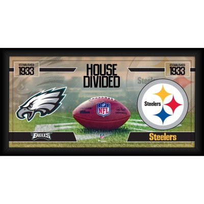 Philadelphia Eagles vs. Pittsburgh Steelers Fanatics Authentic Framed 10 x 20 House Divided Football Collage