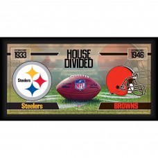 Pittsburgh Steelers vs. Cleveland Browns Fanatics Authentic Framed 10 x 20 House Divided Football Collage