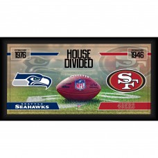 Seattle Seahawks vs. San Francisco 49ers Fanatics Authentic Framed 10 x 20 House Divided Football Collage