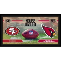 San Francisco 49ers vs. Arizona Cardinals Fanatics Authentic Framed 10 x 20 House Divided Football Collage