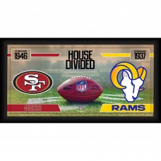 San Francisco 49ers vs. Los Angeles Rams Fanatics Authentic Framed 10 x 20 House Divided Football Collage