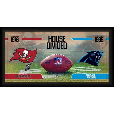 Tampa Bay Buccaneers vs. Carolina Panthers Fanatics Authentic Framed 10 x 20 House Divided Football Collage
