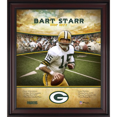 Green Bay Packers Bart Starr Fanatics Authentic Framed 15 x 17 Hall of Fame Career Profile