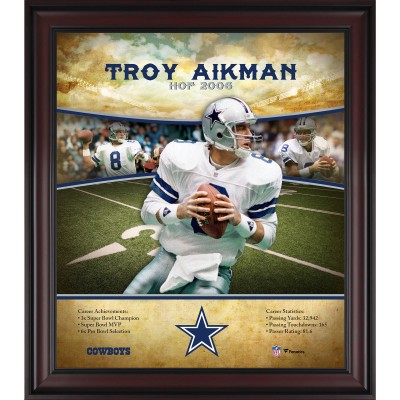 Dallas Cowboys Troy Aikman Fanatics Authentic Framed 15 x 17 Hall of Fame Career Profile