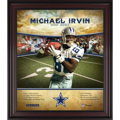 Dallas Cowboys Michael Irvin Fanatics Authentic Framed 15 x 17 Hall of Fame Career Profile