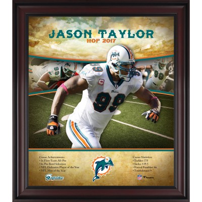 Miami Dolphins Jason Taylor Fanatics Authentic Framed 15 x 17 Hall of Fame Career Profile
