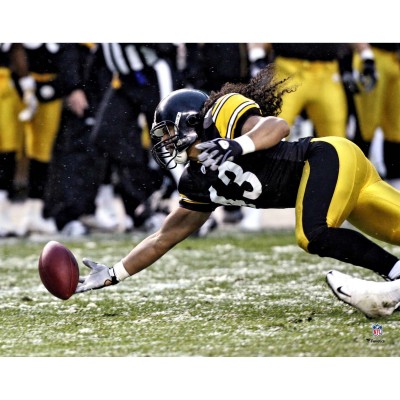 Unsigned Pittsburgh Steelers Troy Polamalu Fanatics Authentic 2008 Diving Interception Photograph