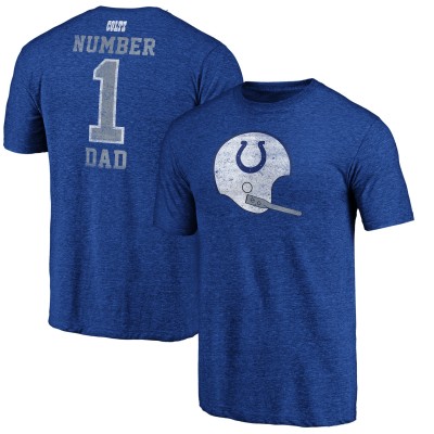 Indianapolis Colts Royal #1 Dad Team Logo T-Shirt