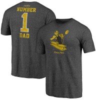 Pittsburgh Steelers Charcoal #1 Dad Team Logo T-Shirt