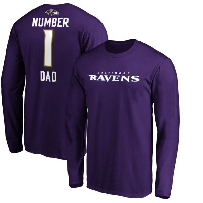 Футболка Baltimore Ravens #1 Dad Long Sleeve Team Logo - Purple
