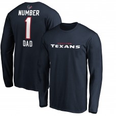 Футболка Houston Texans #1 Dad Long Sleeve Team Logo - Navy