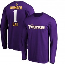 Футболка Minnesota Vikings #1 Dad Long Sleeve Team Logo - Purple