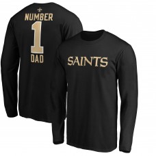 Футболка New Orleans Saints #1 Dad Long Sleeve Team Logo - Black