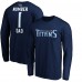 Футболка Tennessee Titans #1 Dad Long Sleeve Team Logo - Navy