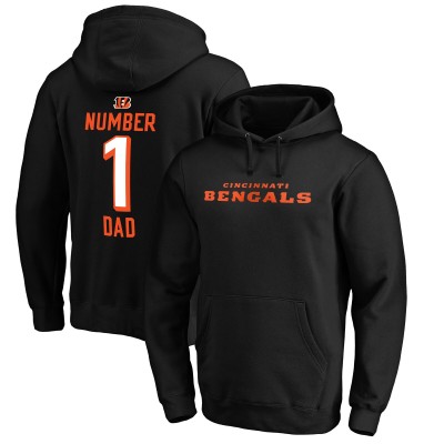 Cincinnati Bengals Black #1 Dad Pullover Hoodie