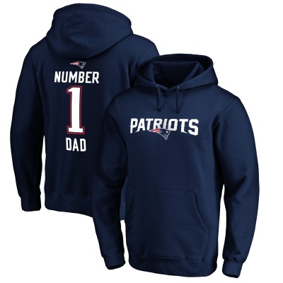 New England Patriots Navy #1 Dad Pullover Hoodie