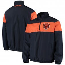 Mens Navy/Orange Chicago Bears Logo Half-Zip Pullover Jacket