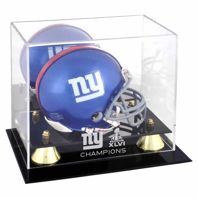 New York Giants Fanatics Authentic Super Bowl XLVI Champions Golden Classic Mini Helmet Logo Display Case