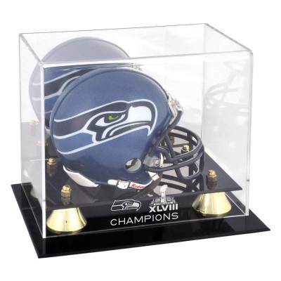 Seattle Seahawks Fanatics Authentic Super Bowl XLVIII Champions Golden Classic Mini Helmet Logo Display Case