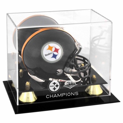 Pittsburgh Steelers Fanatics Authentic Super Bowl XLIII Champions Golden Classic Mini Helmet Logo Display Case