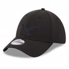Бейсболка Philadelphia Eagles New Era Black On Black Historic Logo 39THIRTY Flex