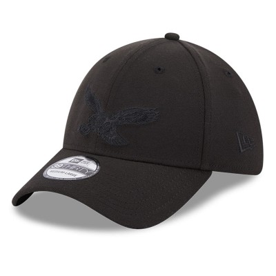 Бейсболка Philadelphia Eagles New Era Black On Black Historic Logo 39THIRTY Flex