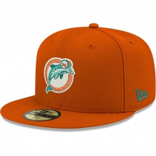 Бейсболка Miami Dolphins New Era Omaha Throwback 59FIFTY - Orange